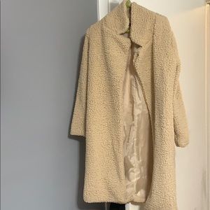 SHEIN furry trench coat